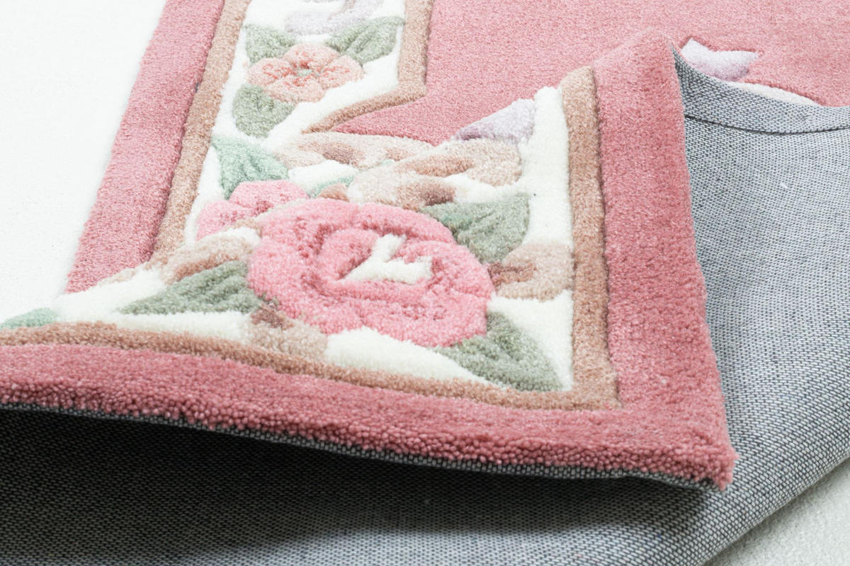 HANDTUFTTEPPICH Ming Bettumrandung 70x600 cm - Rosa, Textil (70/600cm) - THEKO