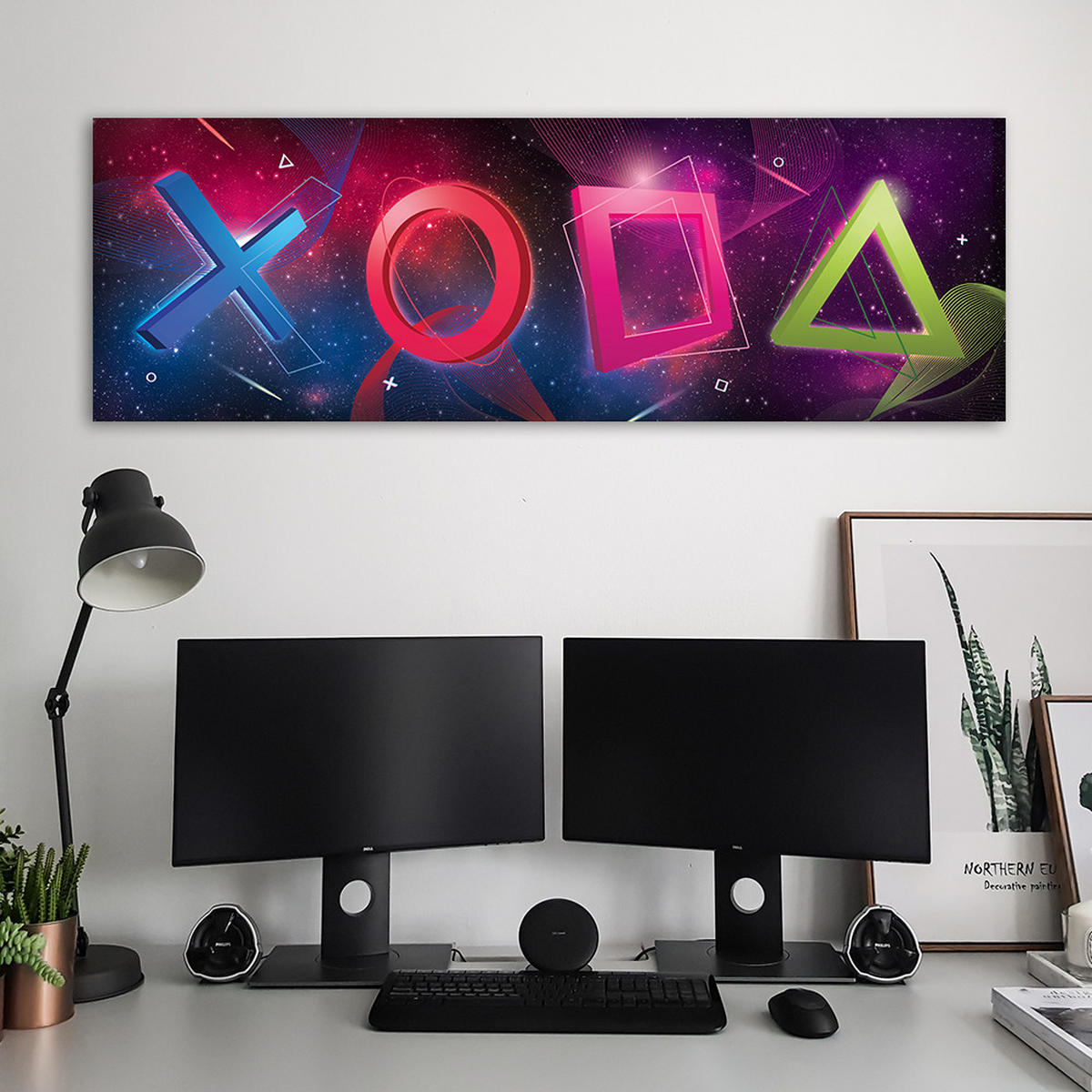 LEINWANDBILD Spielkonsole für Gamers - Multicolor, Textil (150/50cm) - Feeby