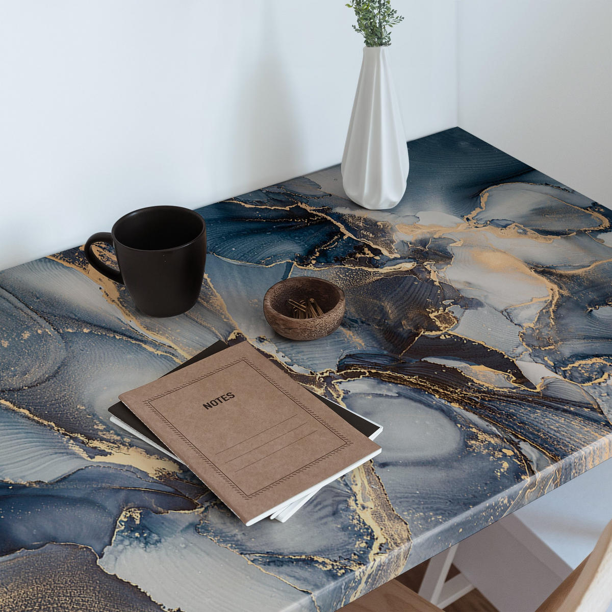 MÖBLAUFKLEBER 100x50 cm blau - Dunkelblau, Kunststoff (100/50/0.1cm) - Wallfluent