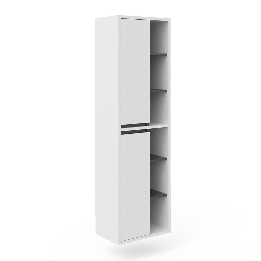 BADSCHRANK Viola Weiß 50 x 170 cm - Anthrazit/Weiß, Holzwerkstoff (50/170/33cm) - Vicco