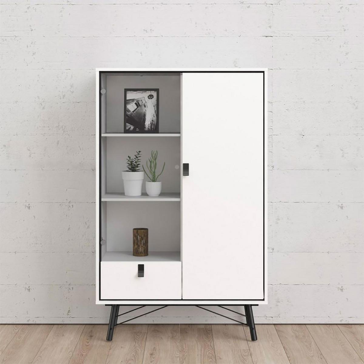 VITRINE Rye Weiß 102/40/162 cm - Weiß, Holzwerkstoff (102/162/40cm) - ebuy24