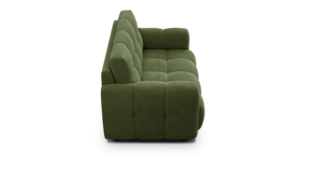 SOFA MELLOW 2-Sitzer, olive - Schwarz/Grün, Holz/Textil (153/87/98cm) - Courtois Laville