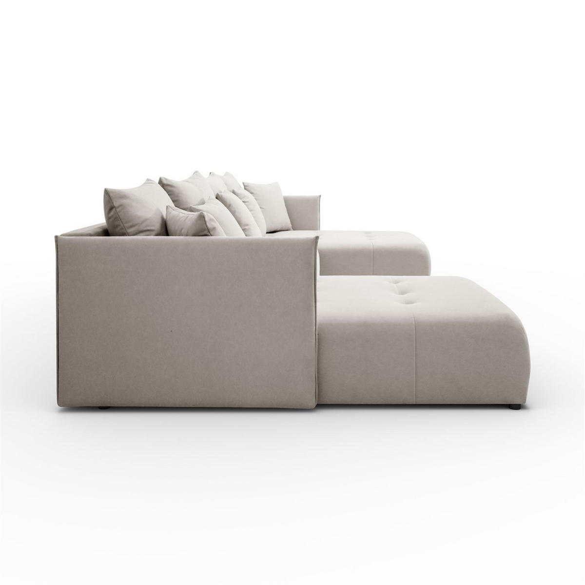 WOHNLANDSCHAFT APOLLO U mit Schlaffunktion und Bettzeugkasten - Ecru, Textil (348/93/188cm) - Lookway