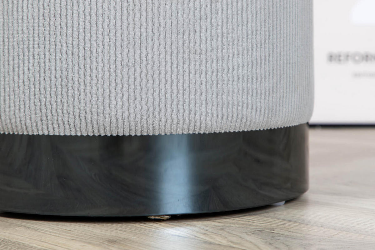 POUF schwarz grau - Schwarz, Holzwerkstoff (35/43/35cm) - ebuy24