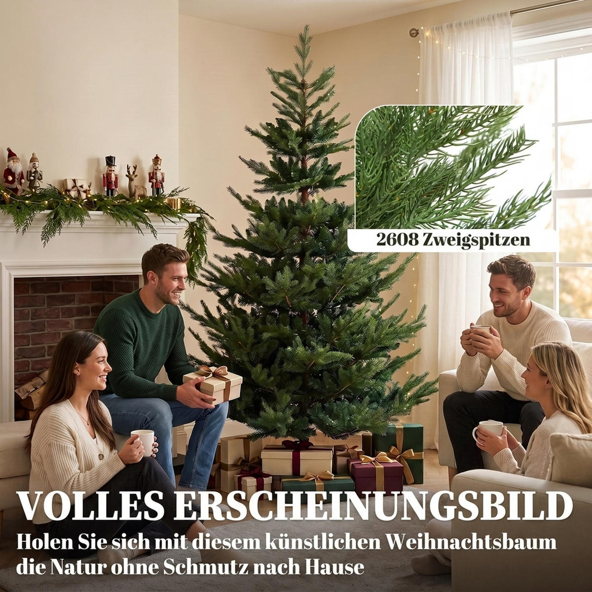 WEIHNACHTSBAUM PVC Grün - Smaragdgrün, Kunststoff (210cm) - HOMCOM