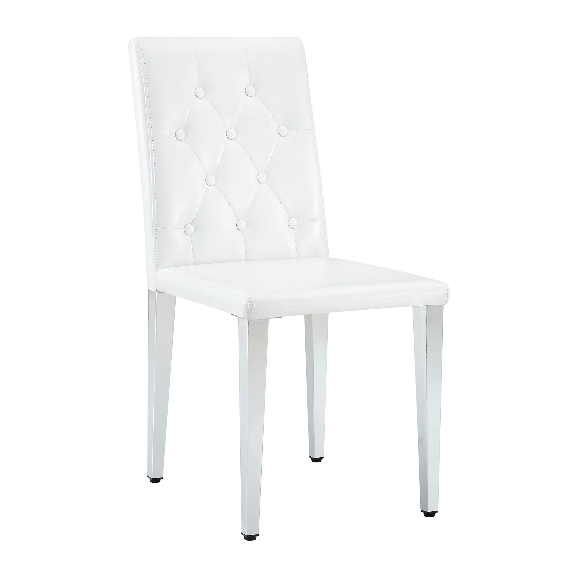STUHL-SET DE-36649 4 Stück mit PU-Bezug und Metallbeinen Silber - Silberfarben, Metall (46/89/42cm) - ComfortXL