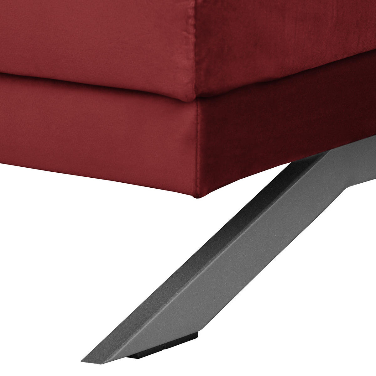 3-SITZER SOFA - Samt - Rot, Textil (236/81/89cm) - home24