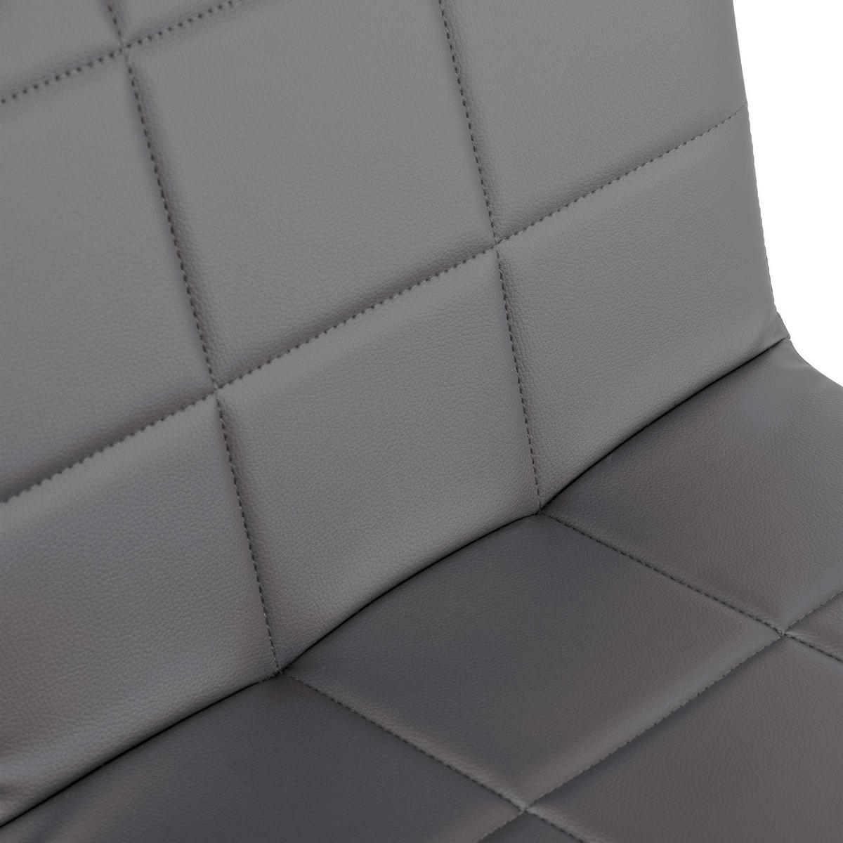 DREHSTUHL Lederlook Grau - Chromfarben/Grau, Textil/Metall (44/81/55cm) - CLP