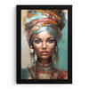 GERAHMTES BILD Frau - Kunst - Schmuck - Porträt 20x30 cm - Blaugrau, Papier (20/30cm) - MuchoWow