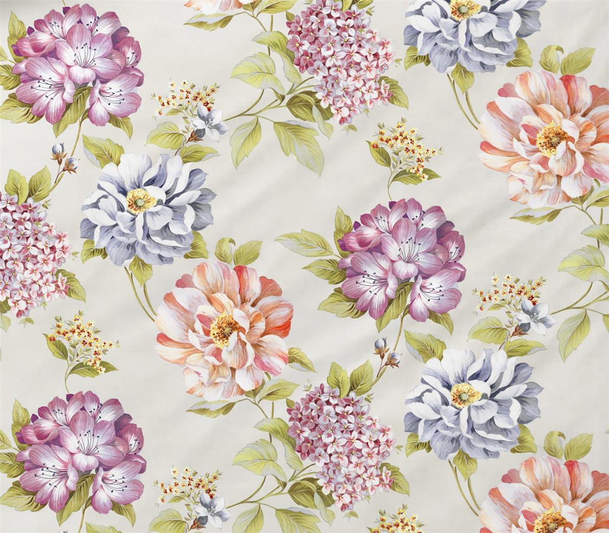 MAKO-SATIN-BETTWÄSCHE 135x200 Bettbezug geblümte Baumwolle bunte Blumen - Made in Germany - Beige, Textil (135/200cm) - Carpe Sonno