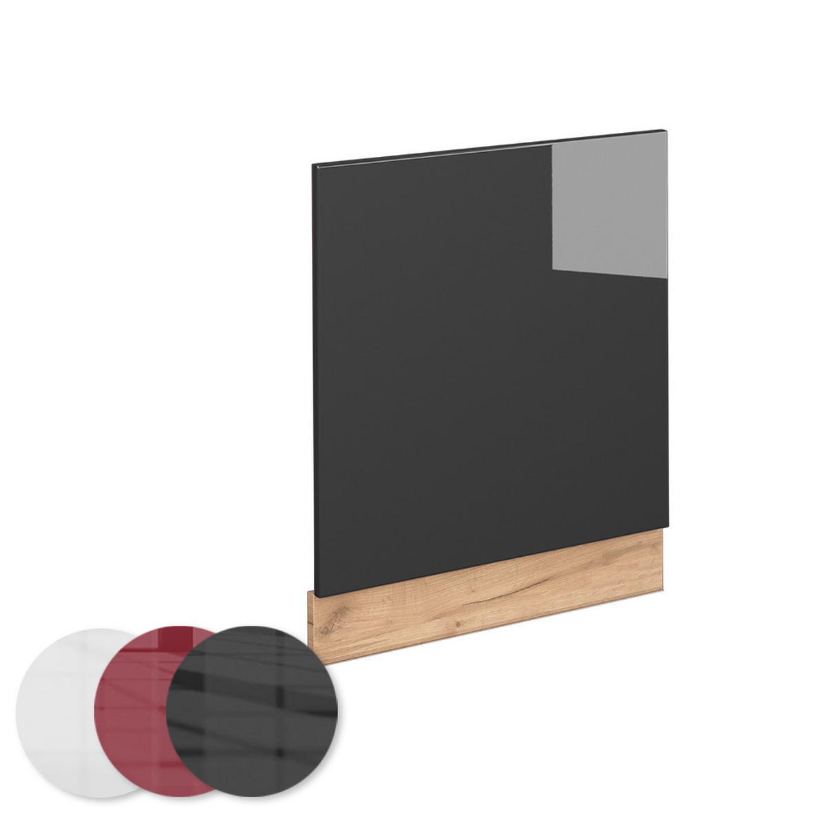 FRONTBLENDE Fame-Line Anthrazit Hochglanz 60 cm, AP Marmor - Anthrazit/Eiche Wotan, Holzwerkstoff (60/67.4/1.6cm) - Vicco