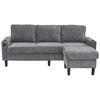ECKSOFA L-Form Leinen mit USB-Anschluss und Typ-C Getränkehalter 202/137/80 cm Grau - Grau, Textil (137/202cm) - Redom