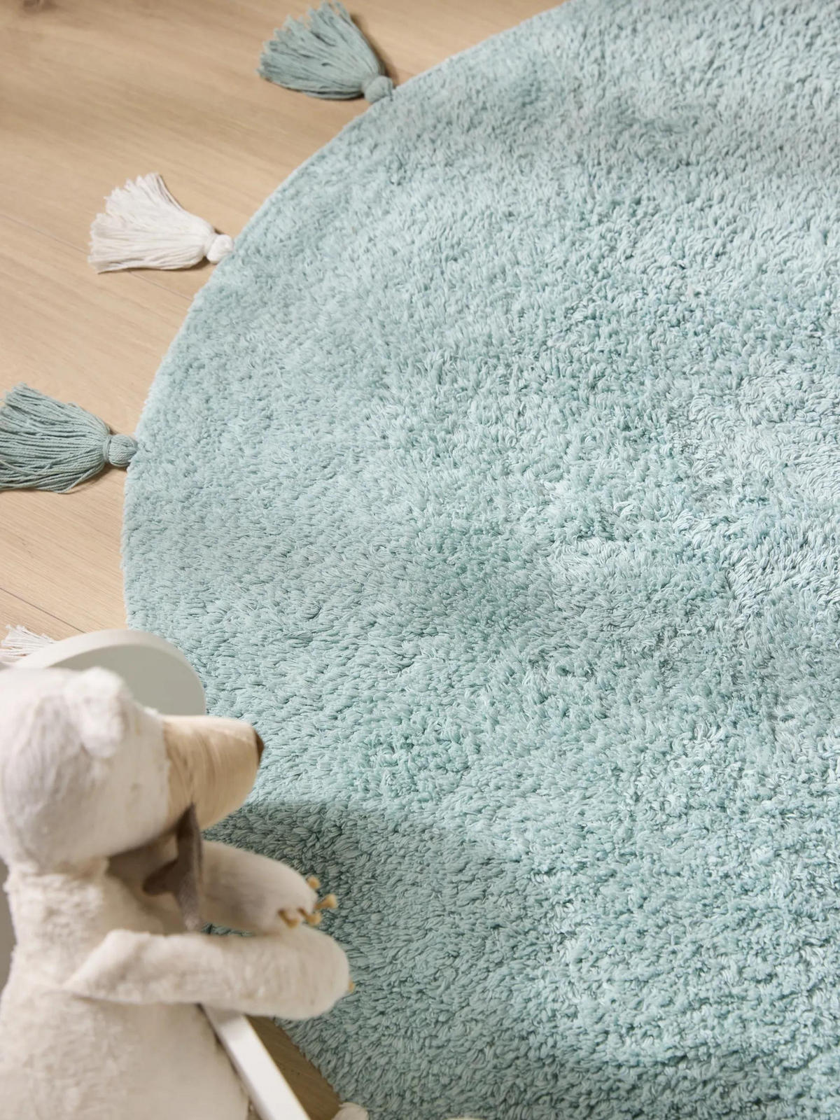 KINDERTEPPICH waschbar Malu Mint ø 100 cm rund - Mintgrün, Naturmaterialien/Textil (100/100cm) - Lytte
