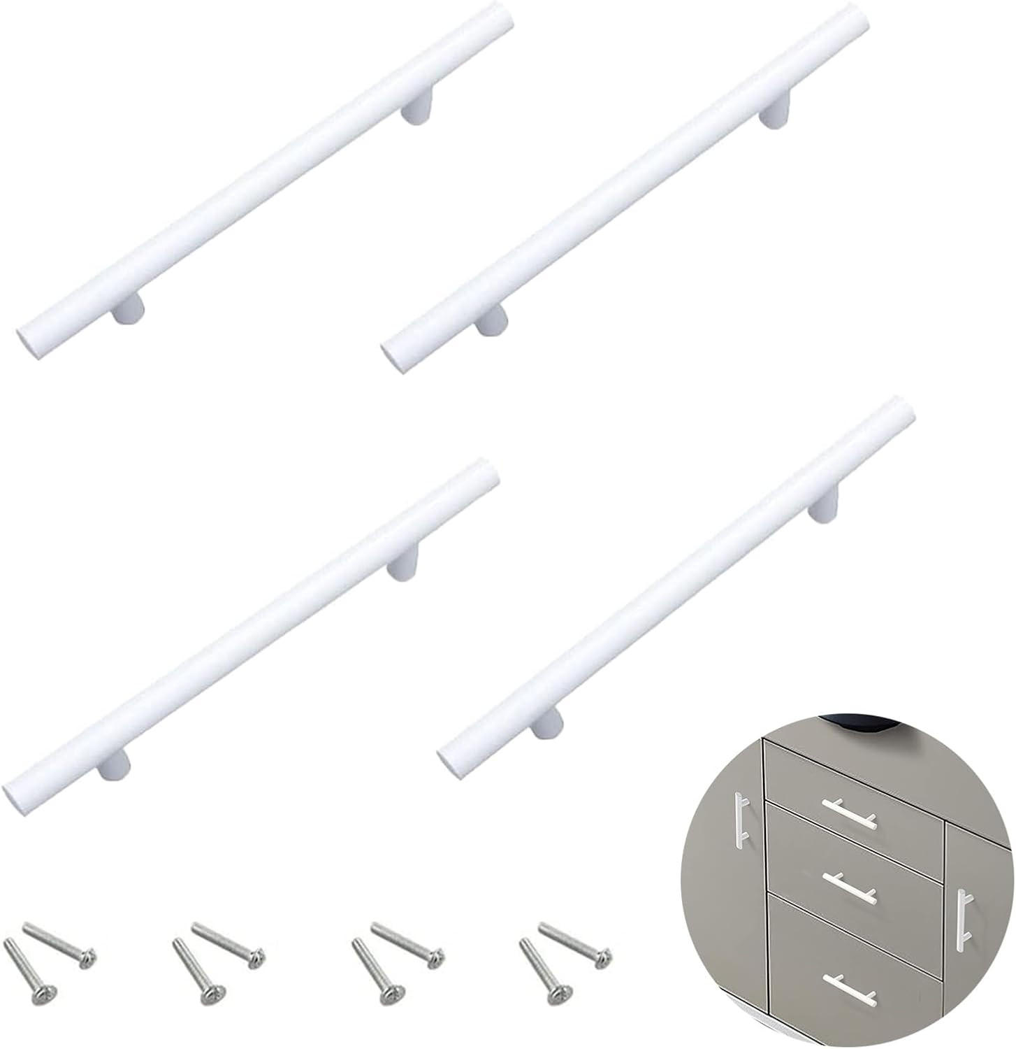 MÖBELGRIFF Weiß 4er-Set 128 mm - Weiß, Metall (0.12/3/2cm)