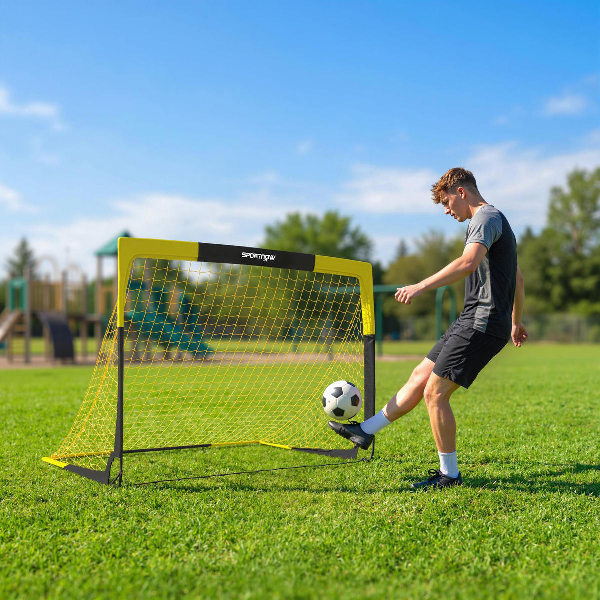 FUSSBALLTOR Fiberglas Polyester Gelb - Gelb, Textil (110/150cm) - SPORTNOW