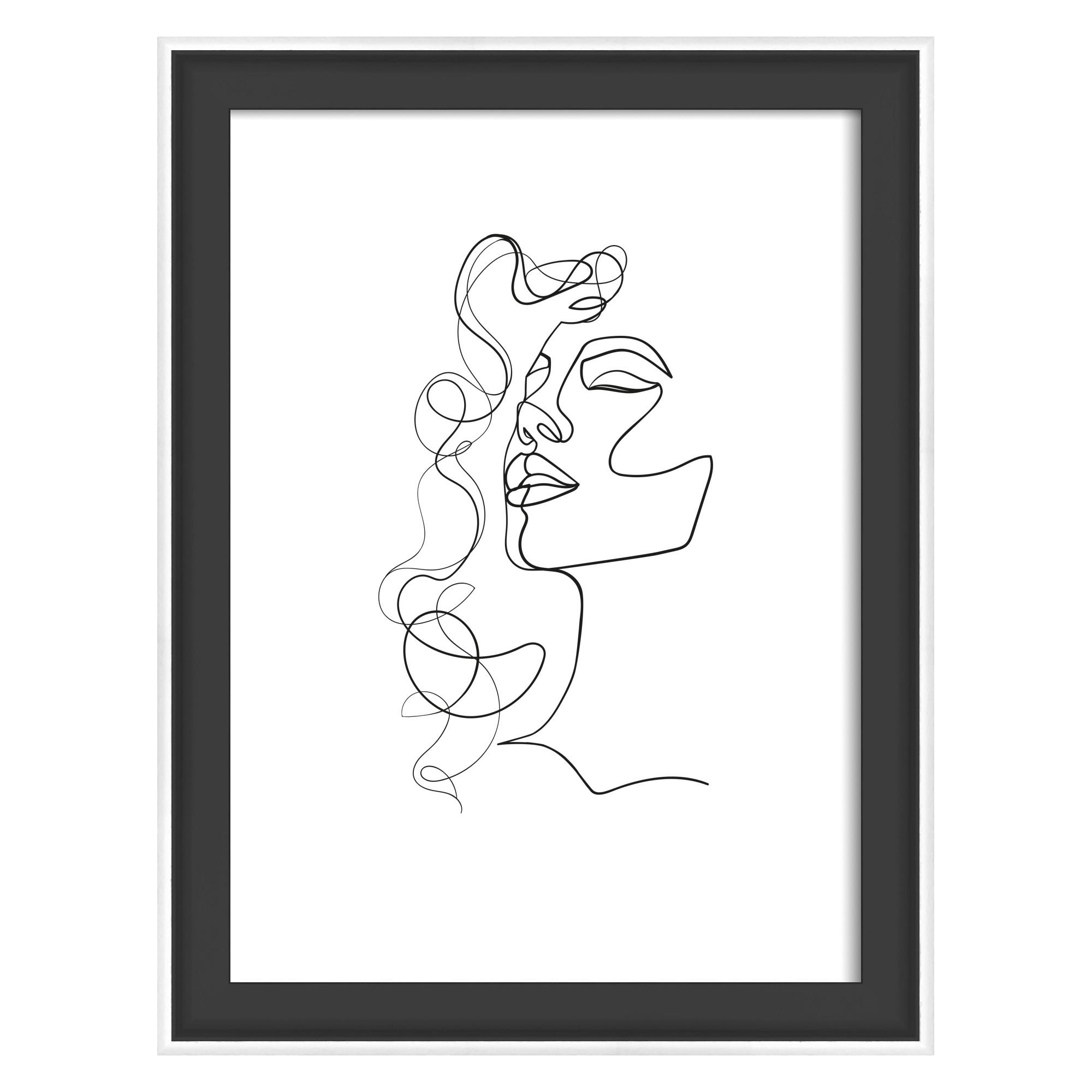 BILDERRAHMEN Silhouette Holzrahmen, 13x18 cm, Schwarz - Schwarz, Holzwerkstoff (14.2/19.2/2cm) - walther design