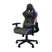 GAMINGSTUHL RGB LED Massage verstellbar ergonomisch schwarz - Schwarz, Holz (68/133/68cm) - LEBENLANG