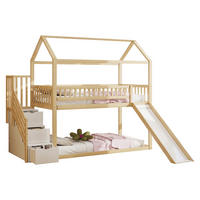 HOCHBETT 90/200 cm aus Holz mit Rutsche und Stauraumleiter in Holzfarbe - Weiß, Holz (90/200cm) - Flora Grace