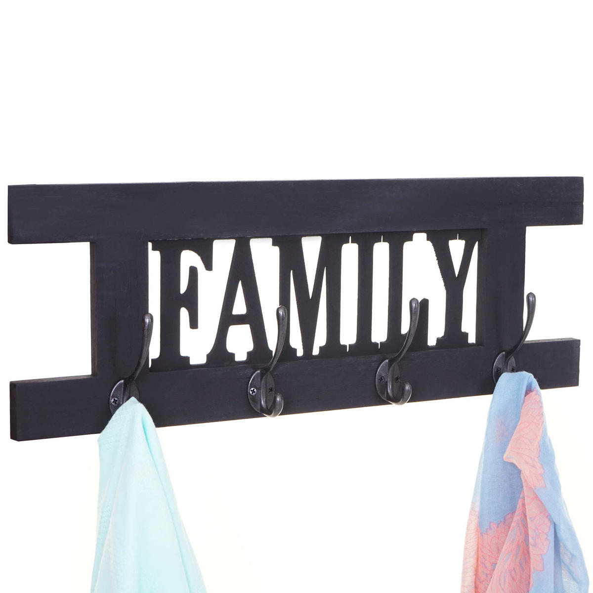 WANDGARDEROBE FAMILY SHABBY-LOOK Grau - Anthrazit, Holz (60/21/2cm) - MCW