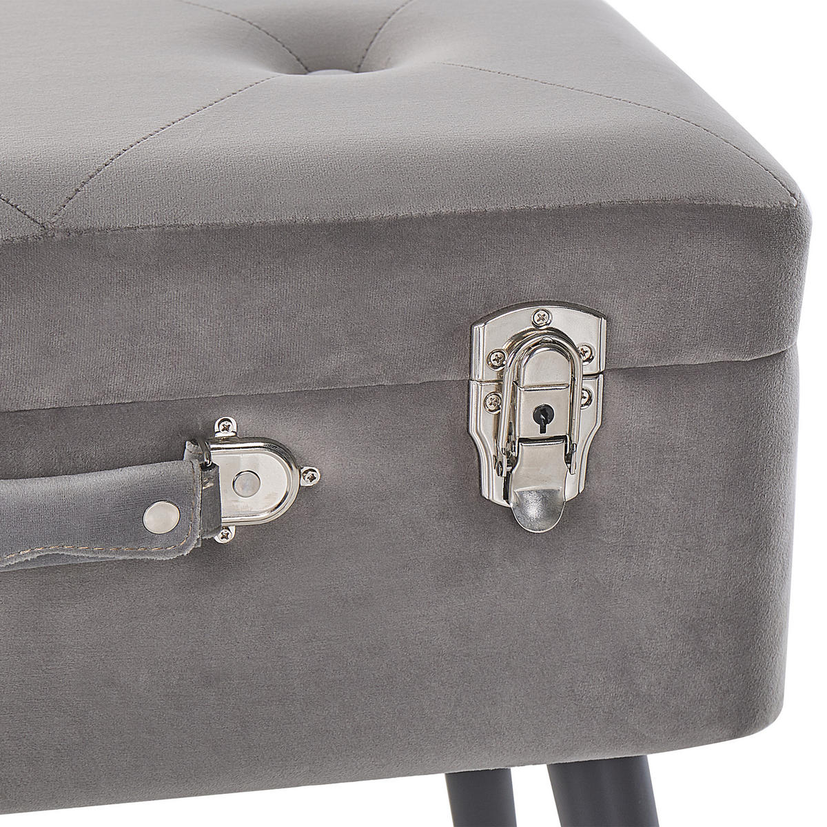 HOCKER Mallard 36/52/46 cm - Grau, Textil (52/46/36cm) - Beliani