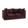 2-SITZER SOFA Samt Stoff Rot - Bordeaux/Schwarz, Holzwerkstoff/Kunststoff (180/77/90cm) - Makamii
