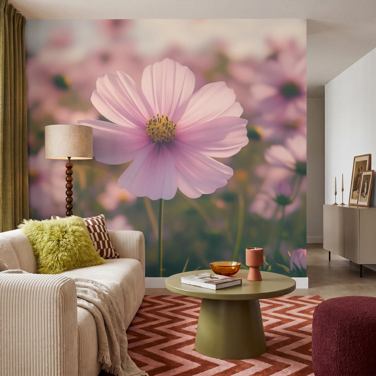 TAPETE - Blumen - Lila - Unscharf - 220x240 cm - Rosa, Papier (220/240cm) - OnlyWow