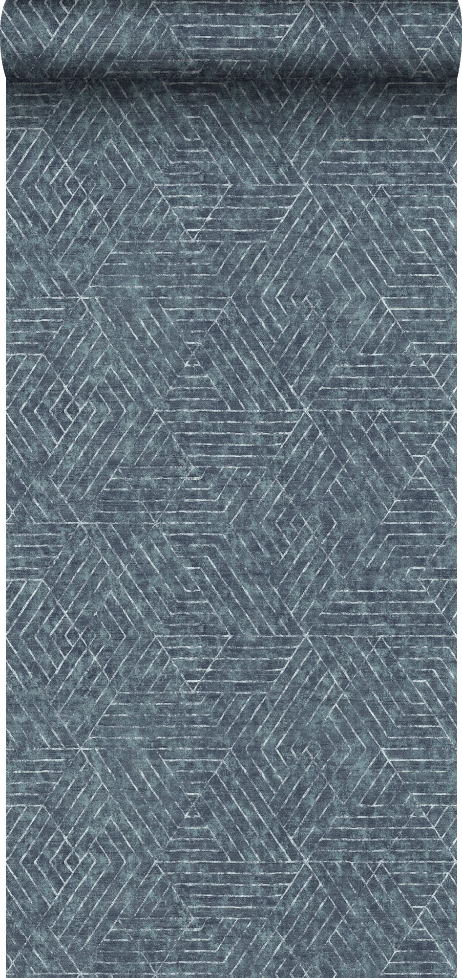 TAPETE grafische Linien 53 cm x 10 m - Blau, Papier (53/1000cm) - Sanders & Sanders