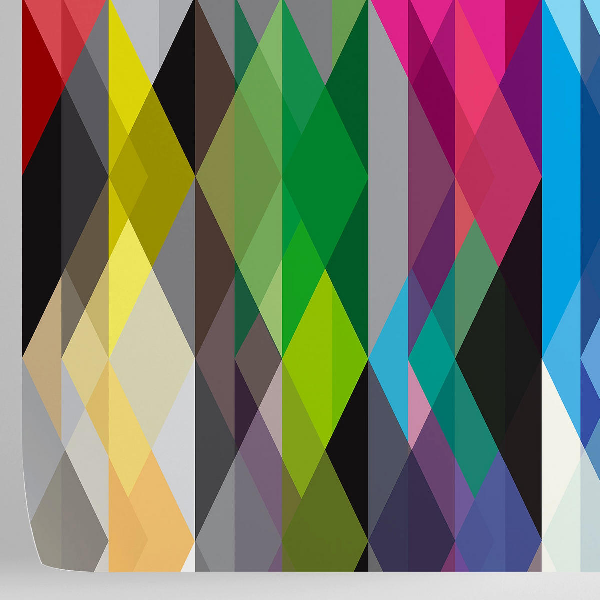 TAPETE Geometrisch aus echtem Papier, 200x280cm, 8 Bögen - Multicolor, Papier (200/280cm) - WALLPAPERS4BEGINNERS