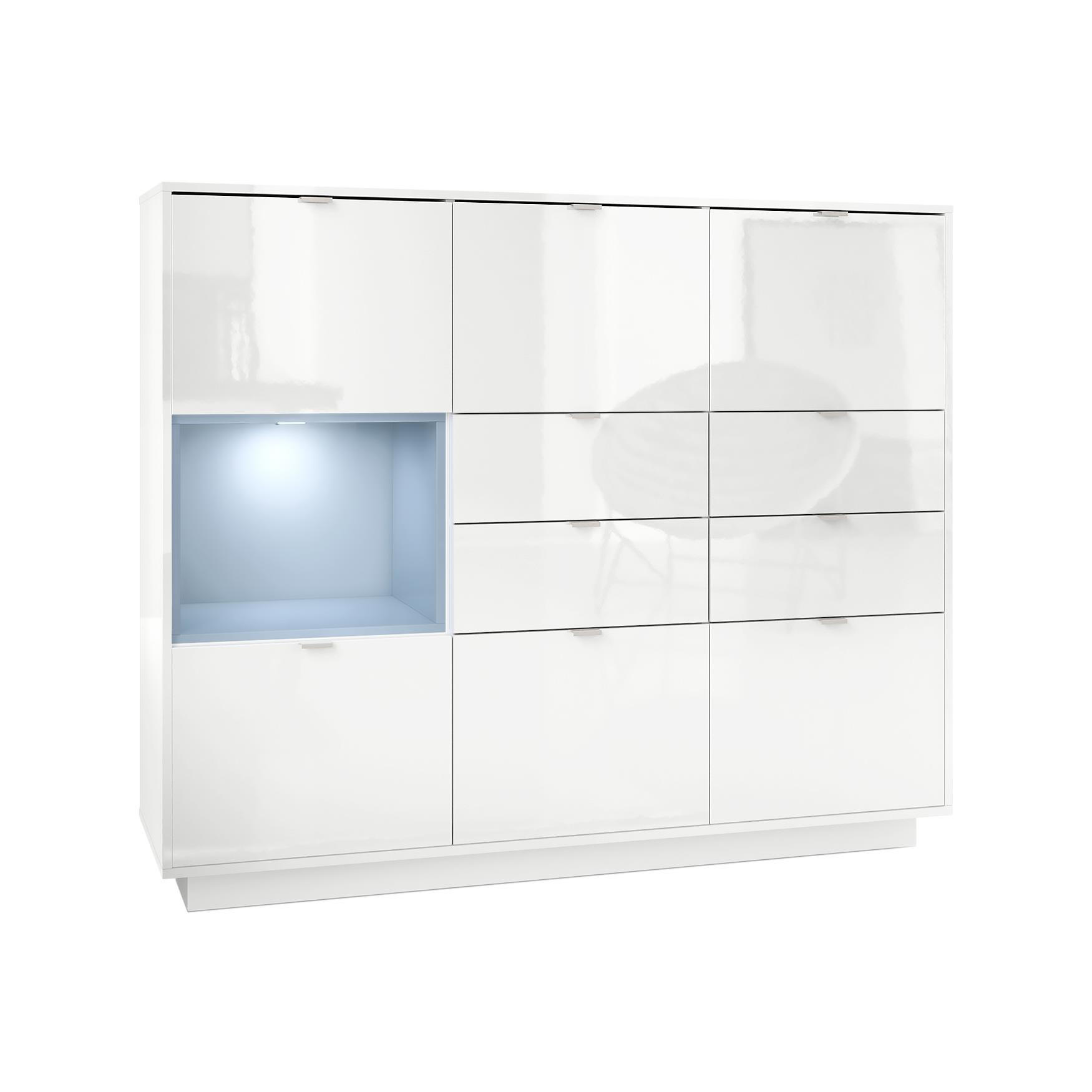 HIGHBOARD Metro Einsatz in Denim matt - Pastellblau, Holzwerkstoff (153/123/38cm) - Vladon