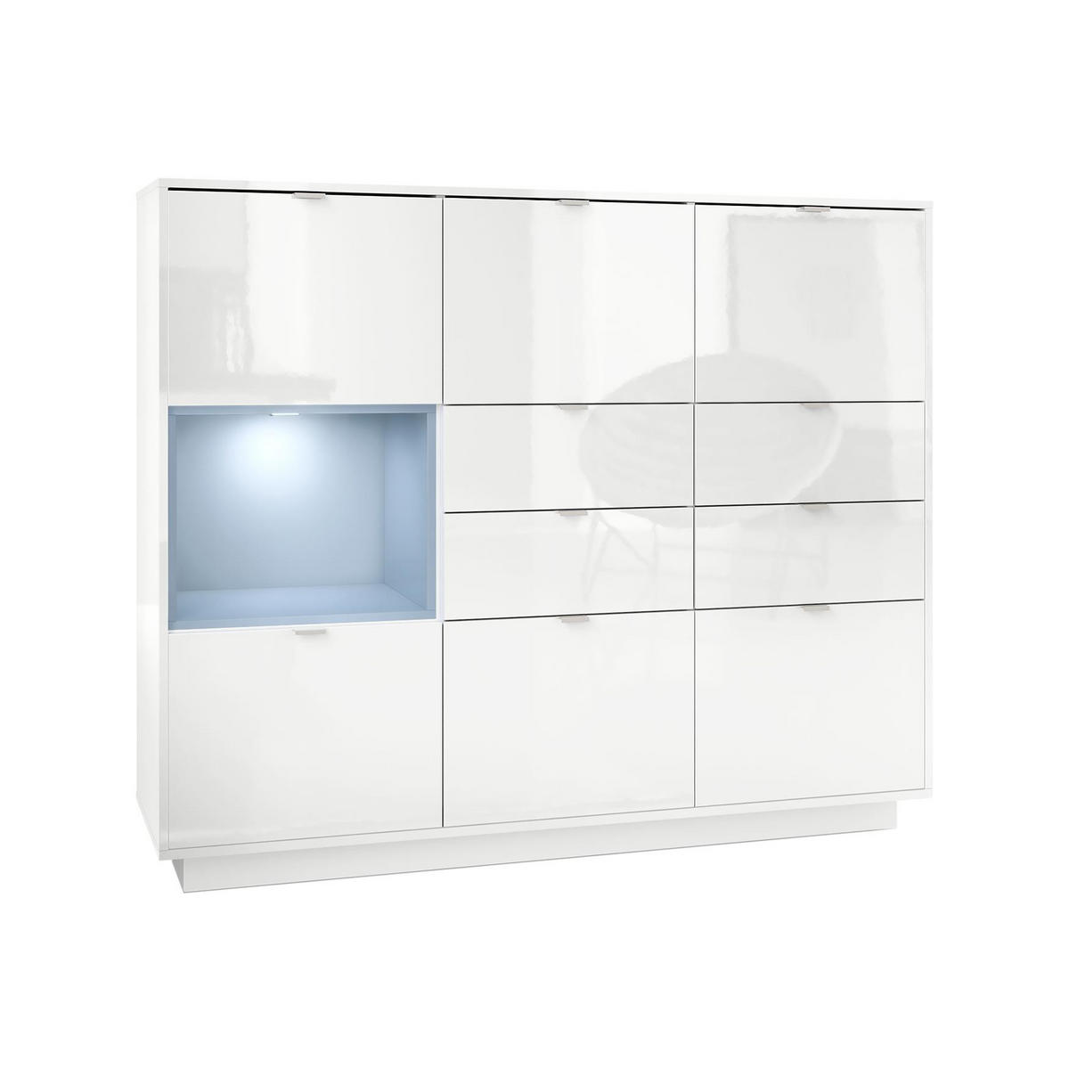 HIGHBOARD Metro Einsatz in Denim matt - Pastellblau, Holzwerkstoff (153/123/38cm) - Vladon