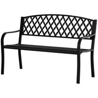 GARTENBANK,2-SITZER Stahl Gusseisen Armlehnen,schwarz - Schwarz, Metall (128/89/58.5cm) - Vallsero