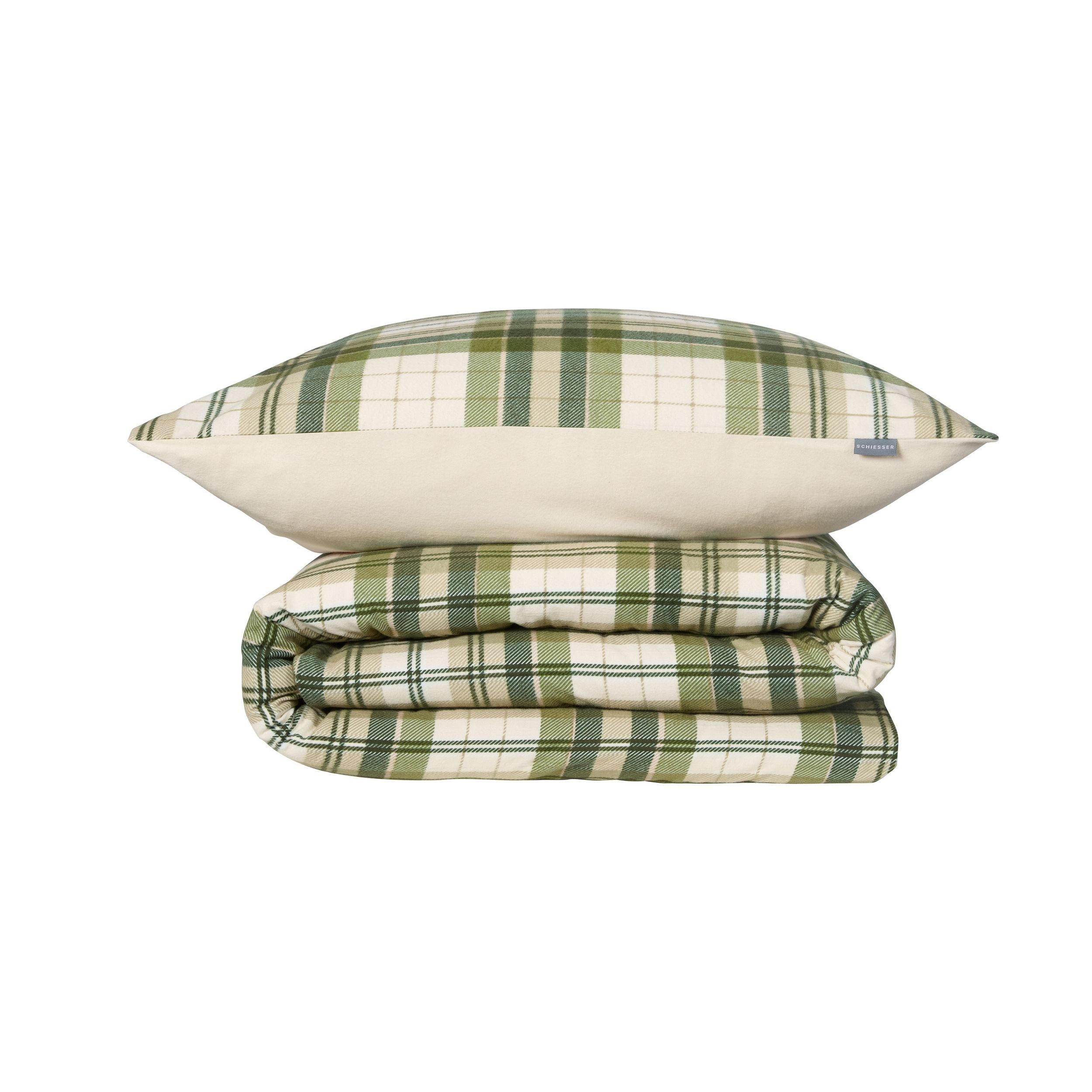 BETTWÄSCHESET Morris - Feinbiber - 2-teilig - 135 x 200 cm - Grün - Grün, Textil (135/200cm) - SCHIESSER