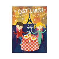 MAGNET 6/8 cm Happy Together C’est L‘Amour - Multicolor, Metall (6/8/0.1cm) - Nostalgic-Art