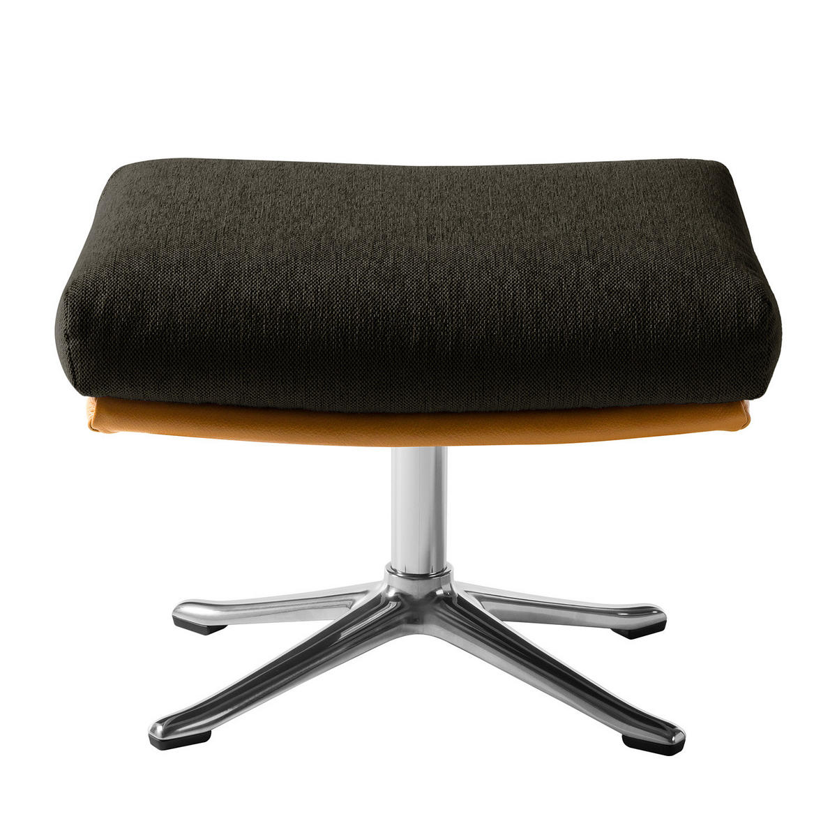 HOCKER mit Kreuzfuß - Chromfarben/Schwarz, Textil/Metall (54/41/41cm) - home24