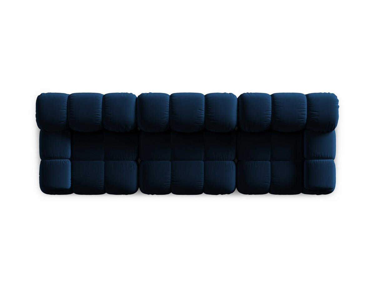 MODULARES-SOFA Bellis aus Samt königsblau 3 Sitzplätze - Blau, Textil (94/63/282cm) - Micadoni