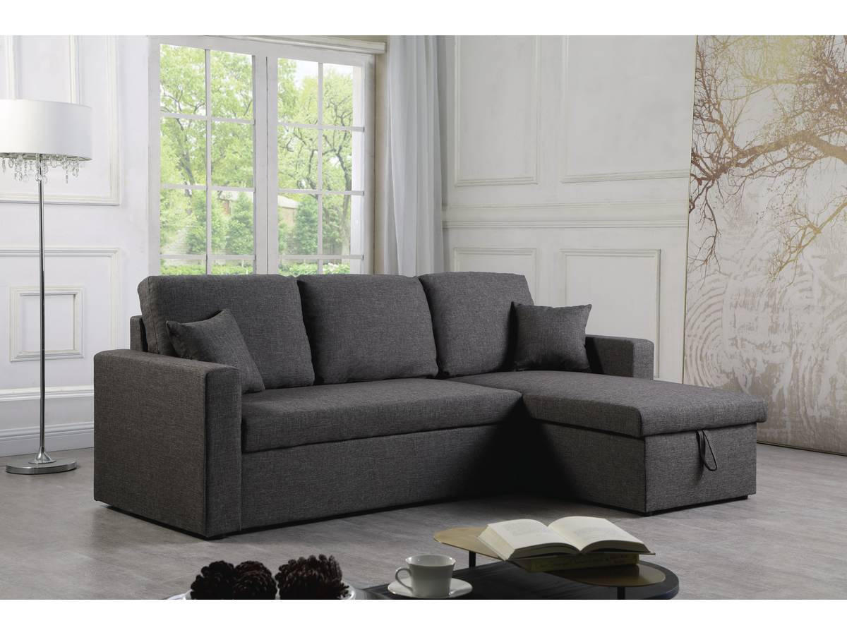 ECKSOFA alain Grau - Dunkelgrau, Textil (145/221cm) - Habitat Garten