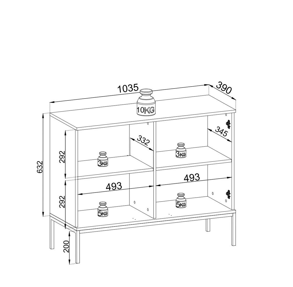 KOMMODE Lagos 104 cm mit Beleuchtung Kaschmir - Kaschmir, Holzwerkstoff/Metall (104/83/39cm) - Ravio