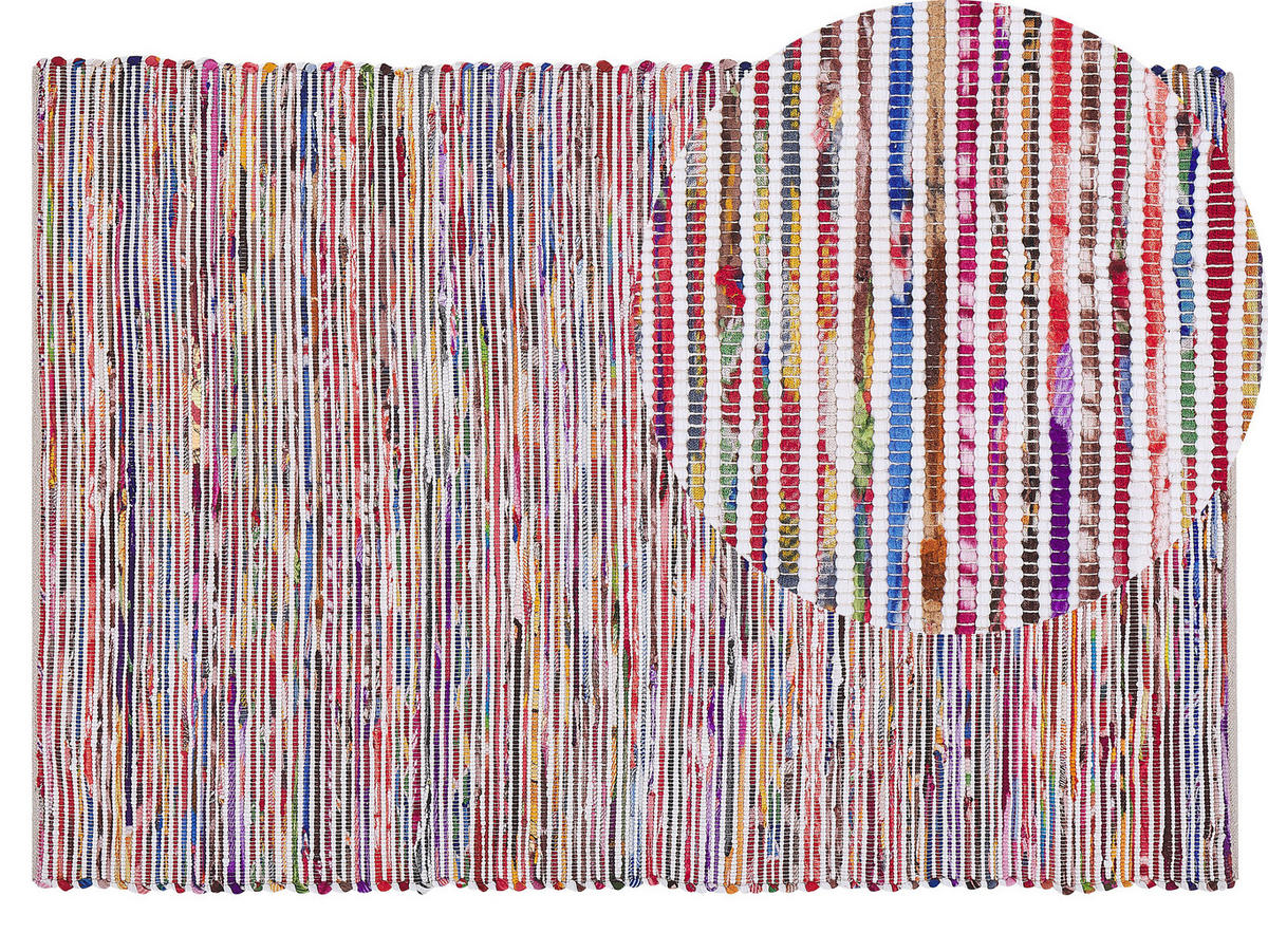 TEPPICH geflochten Bartin 200/140 cm - Multicolor, Kunststoff (140/200cm) - Beliani