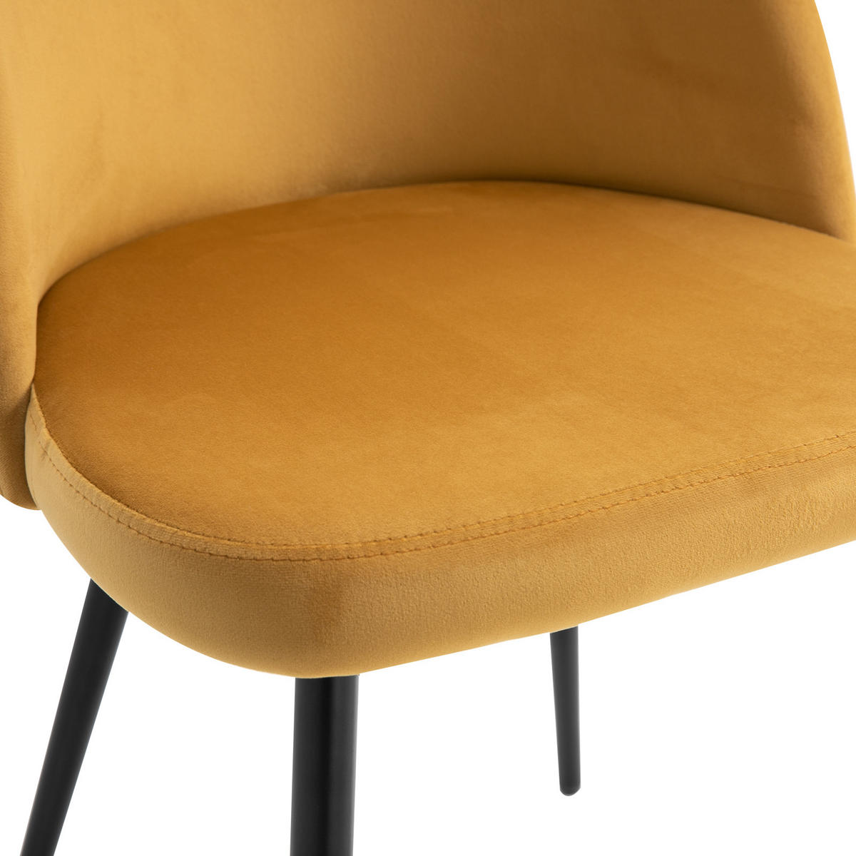 ESSZIMMERSTÜHLE 2er-Set DE-13179 Skandinavisch & Veloursbezug Gelb - Gelb, Metall (50/77/49cm) - ComfortXL