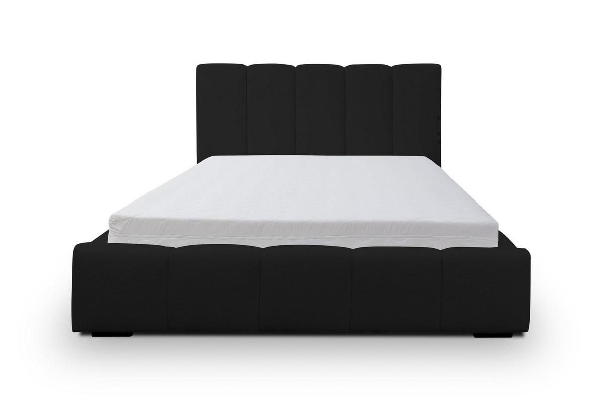 POLSTERBETT MARCO mit Bettkasten Boucle (Schwarz, 180 x 200 cm) - Schwarz, Holzwerkstoff (180/200cm) - VENASI MÖBEL