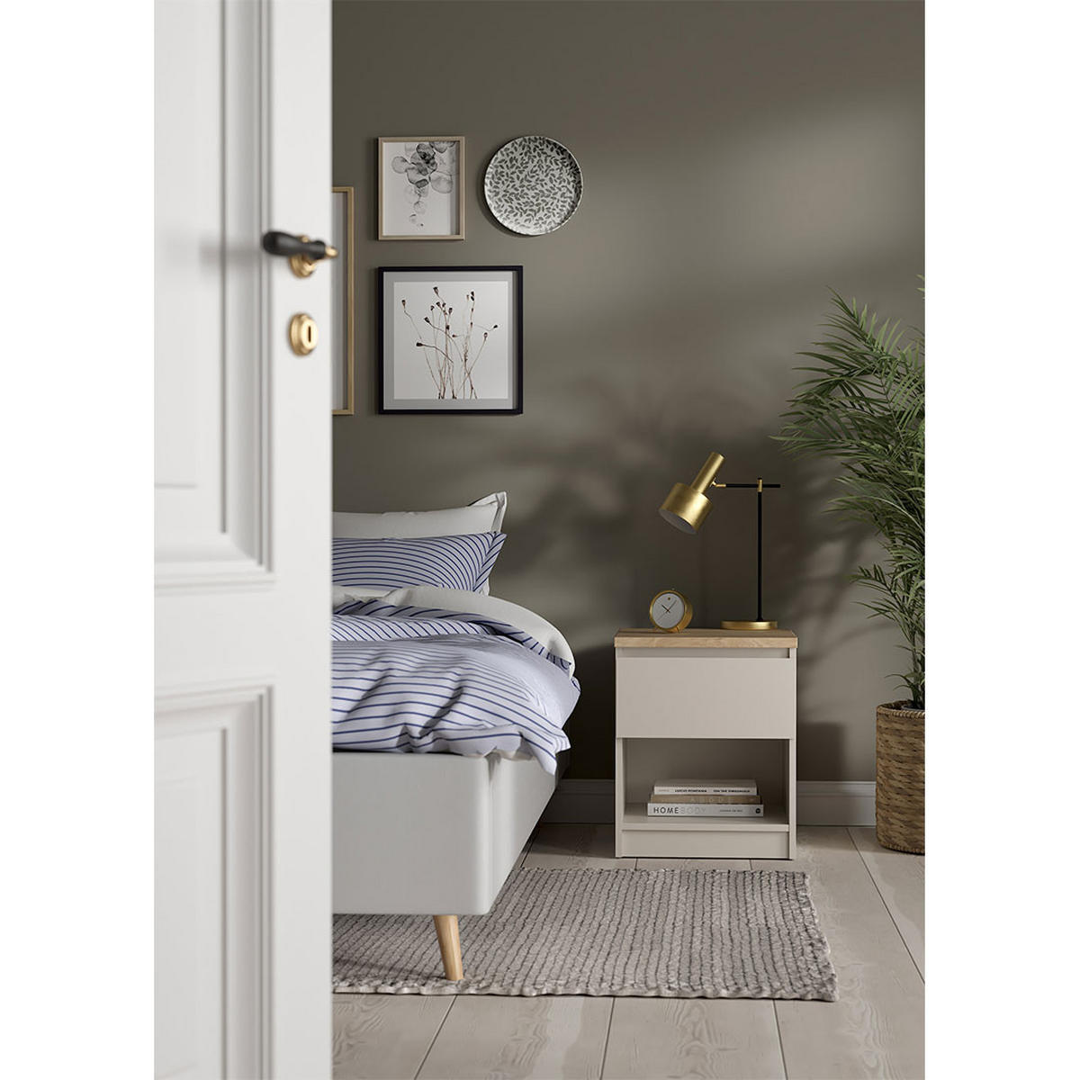 NACHTTISCH, Naia, Eiche, Holzwerkstoff, 41 x 40 x 50 cm - Eichefarben, Holzwerkstoff (41/50/40cm) - ebuy24