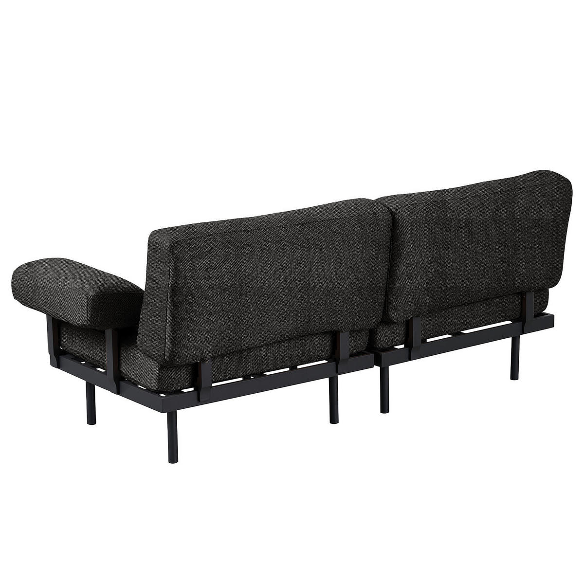 3-SITZER OUTDOOR-SOFA - Schwarz, Textil/Metall (202/80/84cm) - home24