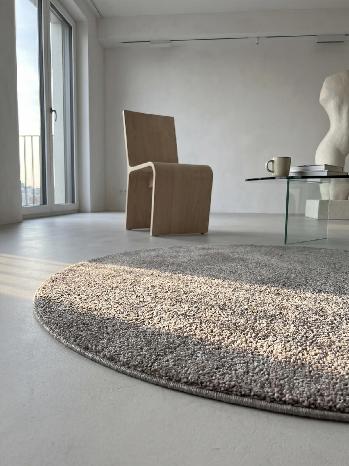 TEPPICH Kurzflor MAIN in Beige, einfarbig, Ø 120 cm - Beige, Textil (120/120cm) - KADIMA DESIGN