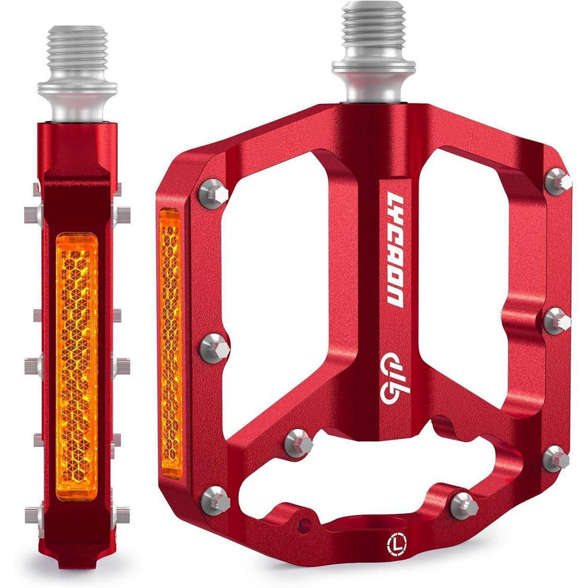 FAHRRADPEDALE Aluminium Rot 9/16 Zoll - Rot, Metall (9.7/1.8/10.4cm)