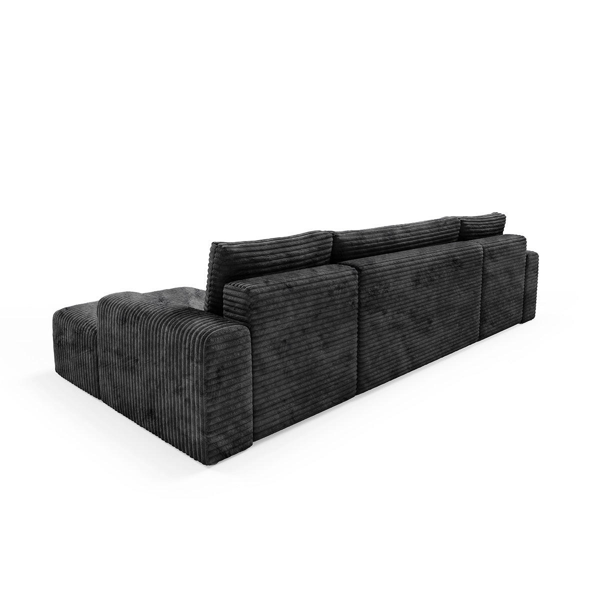 PANORAMASOFA Romeo 5 Sitzplätze Schwarz - Schwarz, Holz (345/92/163cm) - Petits-meubles