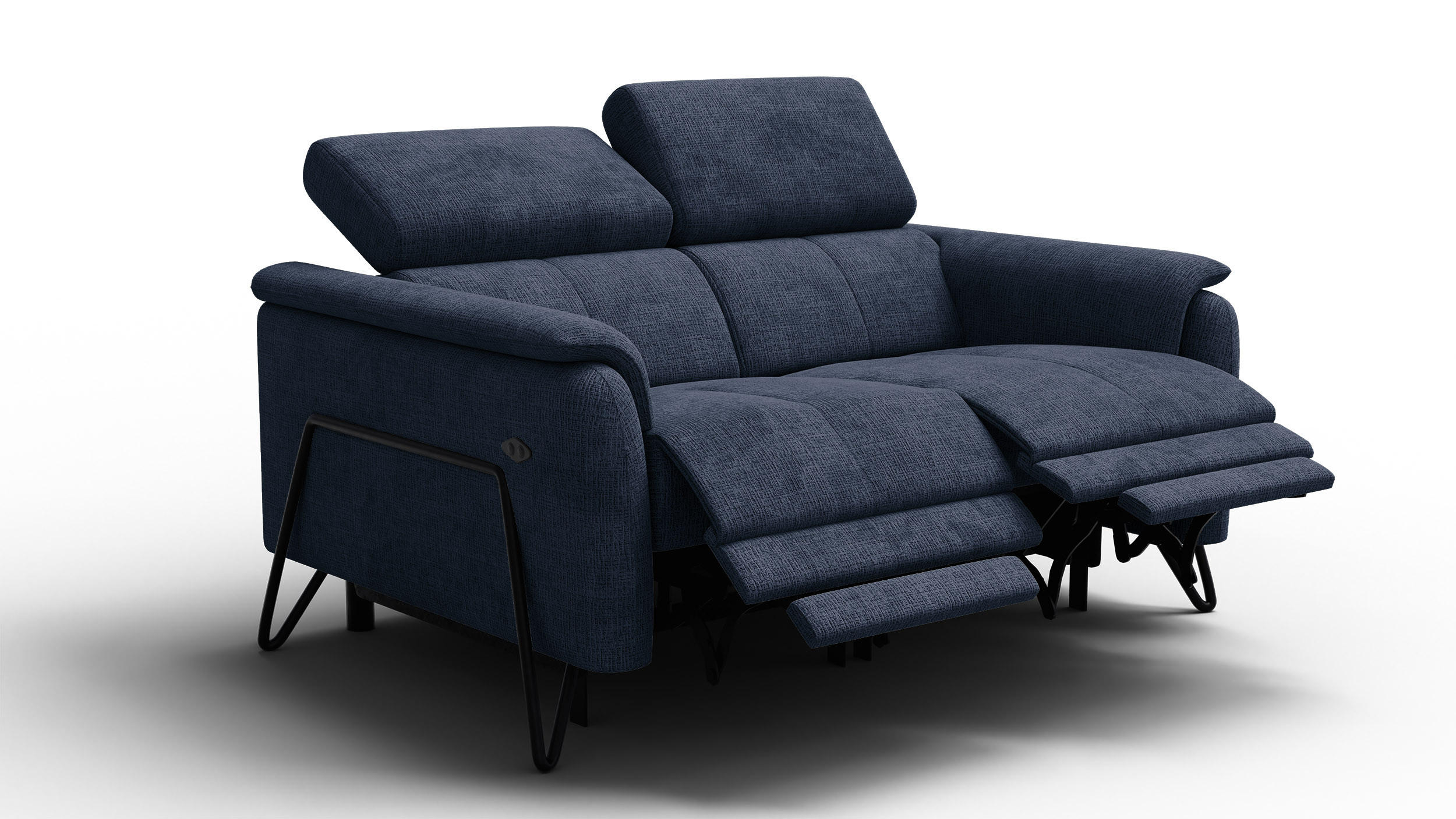 RELAXSOFA RODEN 2-Sitzer, marineblau - Dunkelblau, Holz/Textil (152/82/103cm) - Courtois Laville