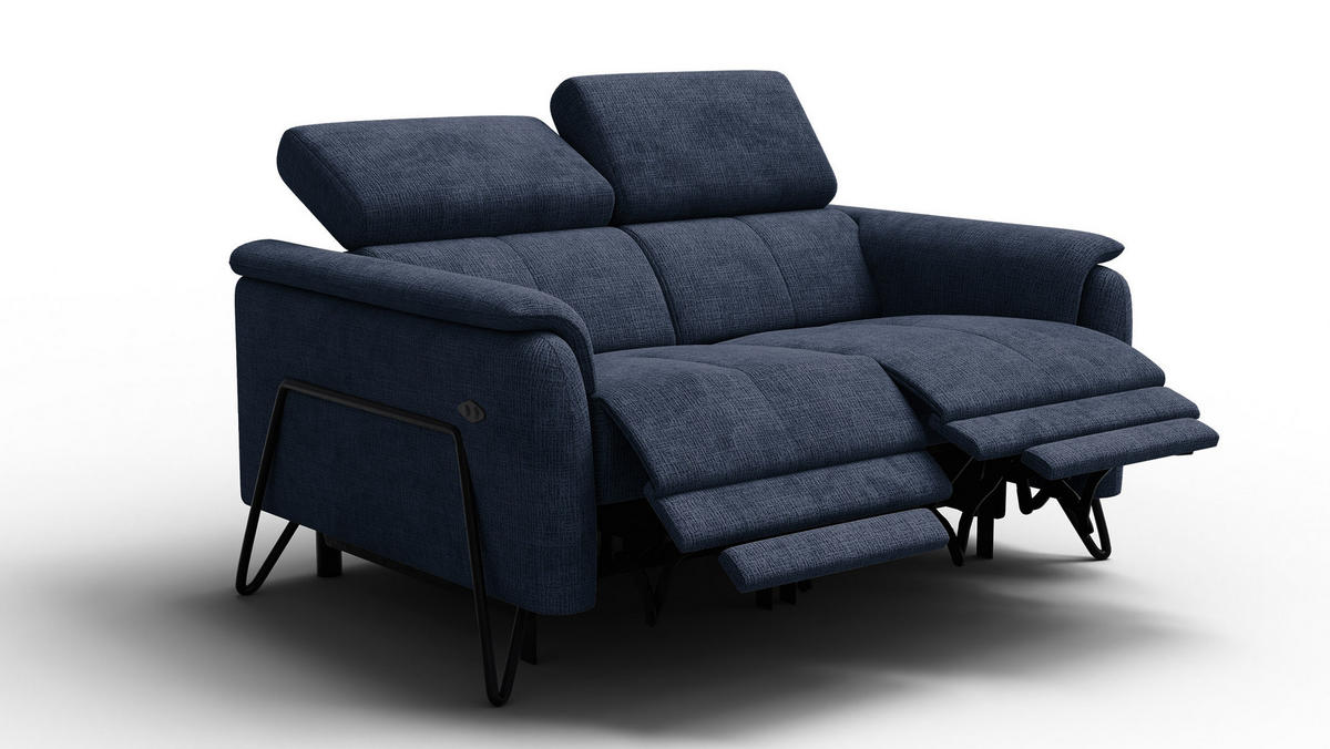 RELAXSOFA RODEN 2-Sitzer, marineblau - Dunkelblau, Holz/Textil (152/82/103cm) - Courtois Laville