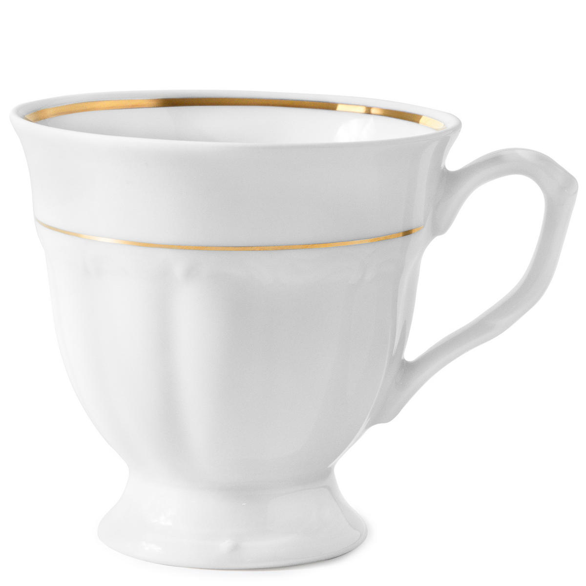KOMBISERVICE Chodziez MARIA TERESA 30-tlg Porzellan mit Goldrand, Weiß / Gold - Goldfarben/Weiß, Keramik (25/8/25cm) - KONSIMO®