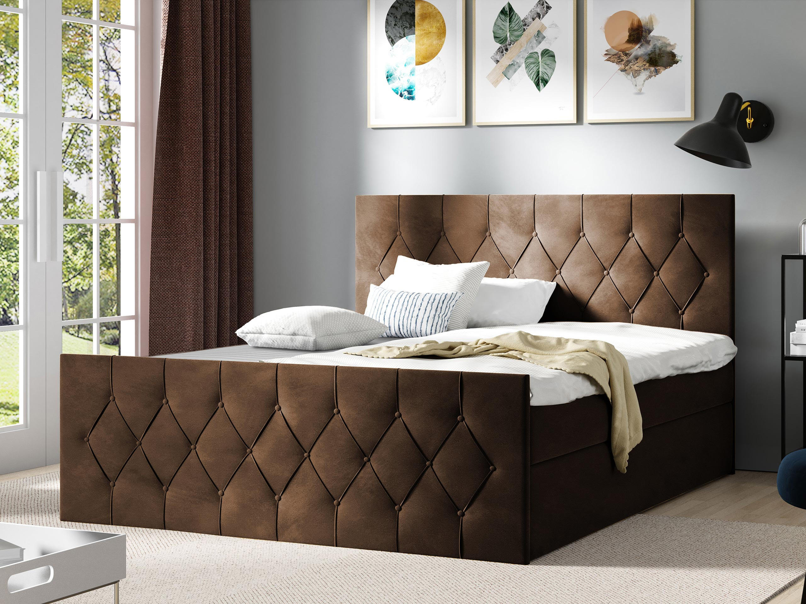 BOXBETT Sky Lux - Braun, Holz (140/200cm) - MIRJAN24