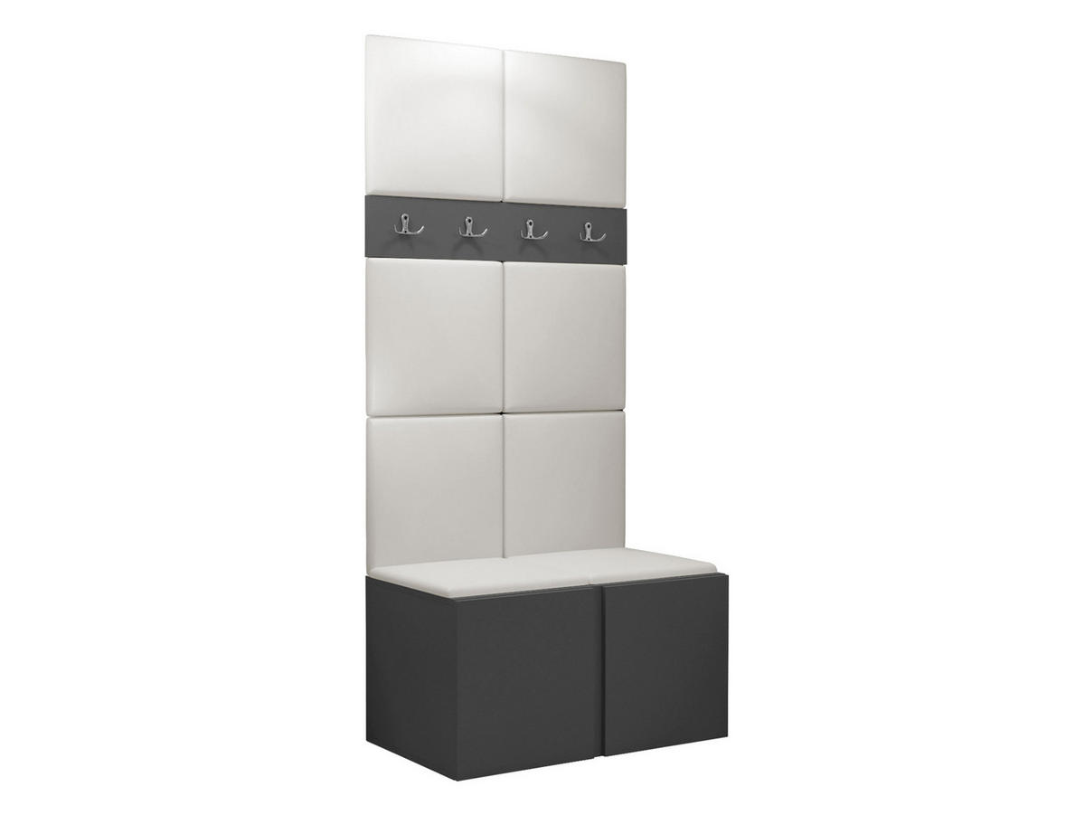 GARDEROBEN-SET Orion IV - Graphitfarben/Weiß, Holzwerkstoff/Kunststoff (84/186/46cm) - MIRJAN24